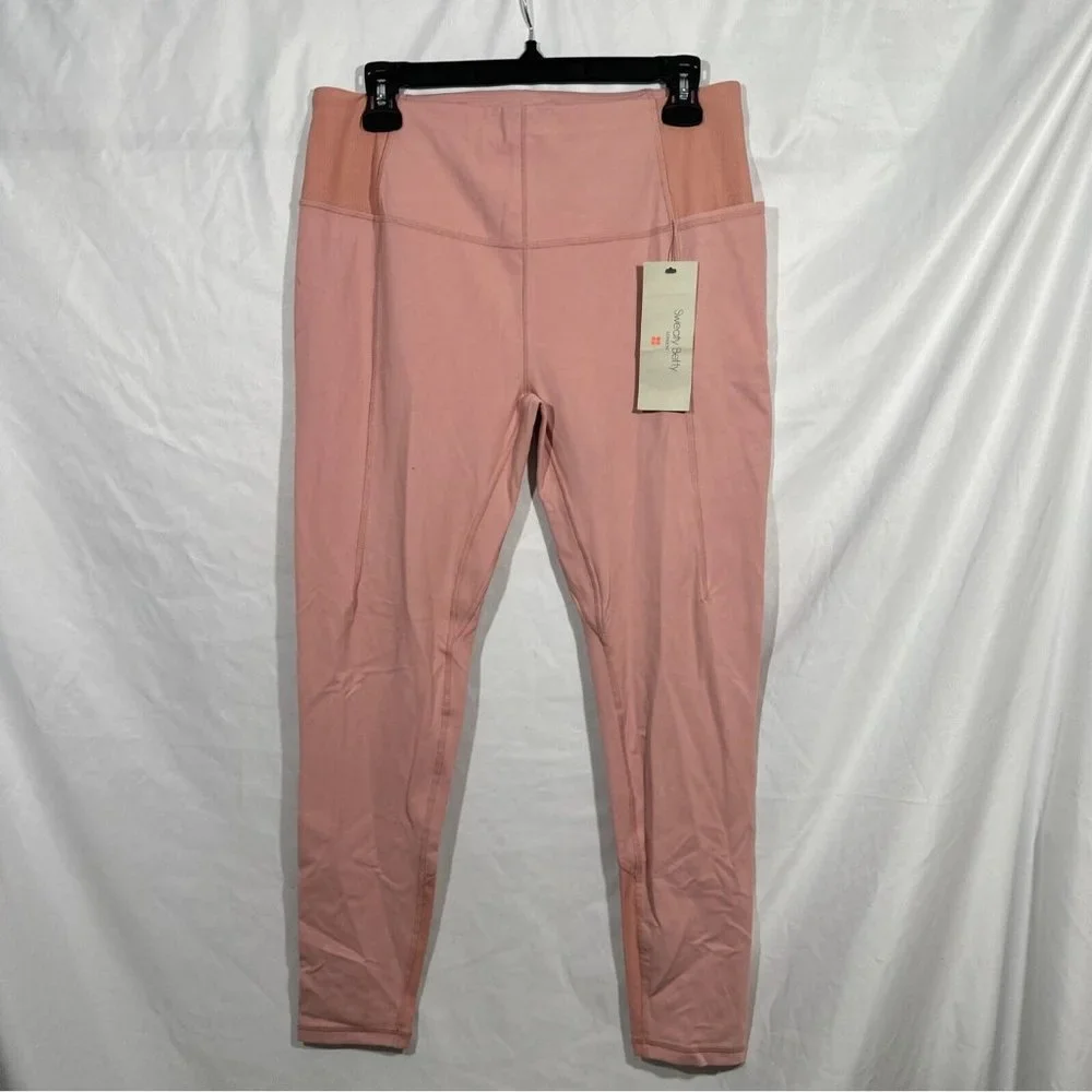 Sweaty Betty‎ [ XL 12 ] Super Soft Flow Yoga 7/8 Leggings in Bloom Pink